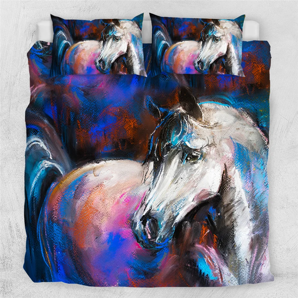Постельные принадлежности Outlet Horses Постельный набор 3D Dusty Lightning принтованный пододеяльник двойной для взрослых покрывало для кровати фотография постельное белье 3 шт