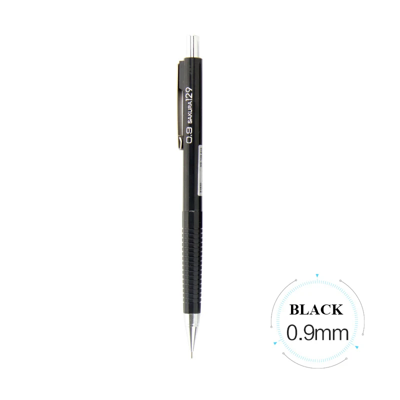 0.9mm Black SAKURA XS-125 механический автоматический карандаш Карандаш для занятий 0,3/0,5/0,7/0,9 мм для рисования и письма офисные школьные принадлежности - Цвет: 0.9mm Black