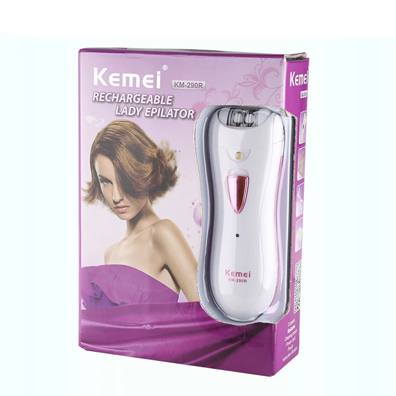 

kemei epilator KM-290R rechargeable lady epilator body hair remover body shaver electric shaver lady shaver