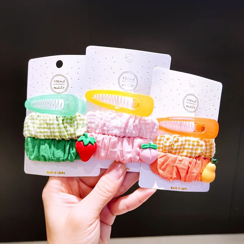 

Fabric Children's Hairpin Card Issuing Suit Girls Fruit Hair Accessories Simple Clip Cute Little Girl Chuck Jewelry