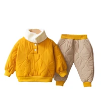 new autumn winter baby girls clothes children fashion thicken jacket pants 2pcsset toddler casual boys clothing kids tracksuits