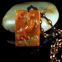 top exquisite natural huanglong jade pendant hand carved horse with beads necklaces fine jewelry accessories