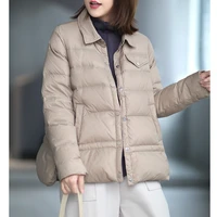new loose and simple down white duck down jacket in autumn and winter 2020 light and warm down jacket for women
