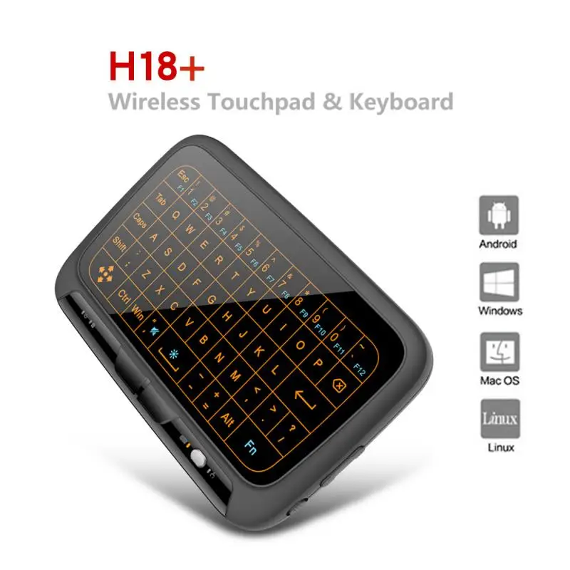 Беспроводная мини-клавиатура H18 + Air Mouse с сенсорным экраном 2 4 ГГц QWERTY клавиатура