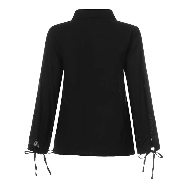S-5XL, женские блузки, винтажные, хлопковые топы, cellumia,, Осенние, с длинным рукавом, женские рубашки, с отворотом, на шее, повседневные, на пуговицах, свободные, одноцветные, блузы