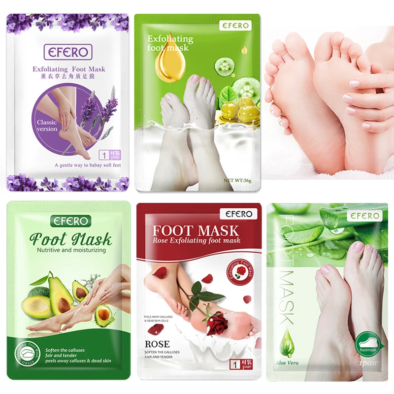 

EFERO 7pack Foot Mask Exfoliation Removal Dead Skin Foot Detox for Peel Care Pedicure Socks Feet Film Peeling Mask Whiteing