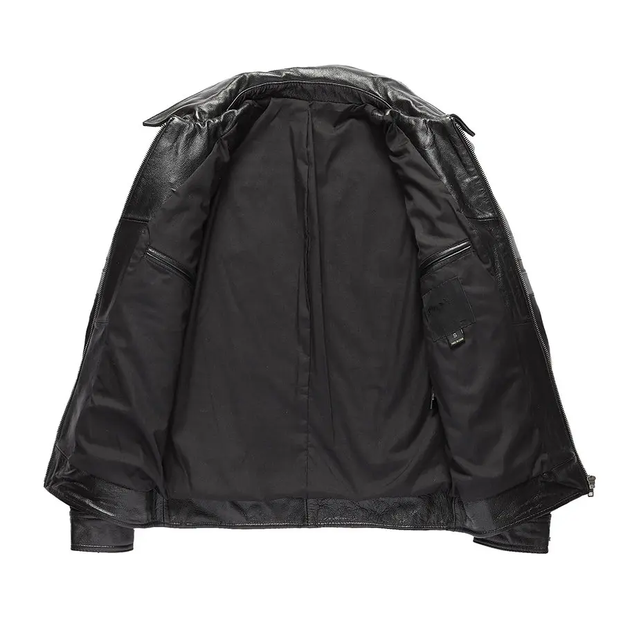 Куртка мужская из телячьей кожи на осень/зиму 19 820|Мужские кожаные куртки| |