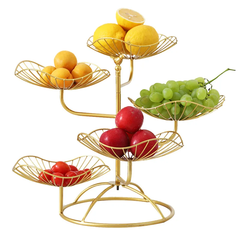 

Nordic creative modern fruit tray living room household five layer fruit tray simple iron art multi-layer fruit tray high end sm