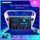 Автомагнитола NAVICAR, 2DIN, Android 10, для Peugeot 301, Citroen Elysee 2014-2018, стереоприемник, GPS-навигация, Авторадио, без DVD