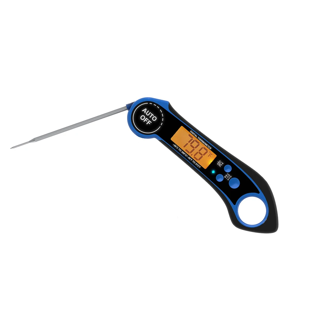 

Waterproof Digital Food Thermometer Instant Read Auto Power On/OFF Foldable Probe Kitchen Thermometer with Backlight Magnet