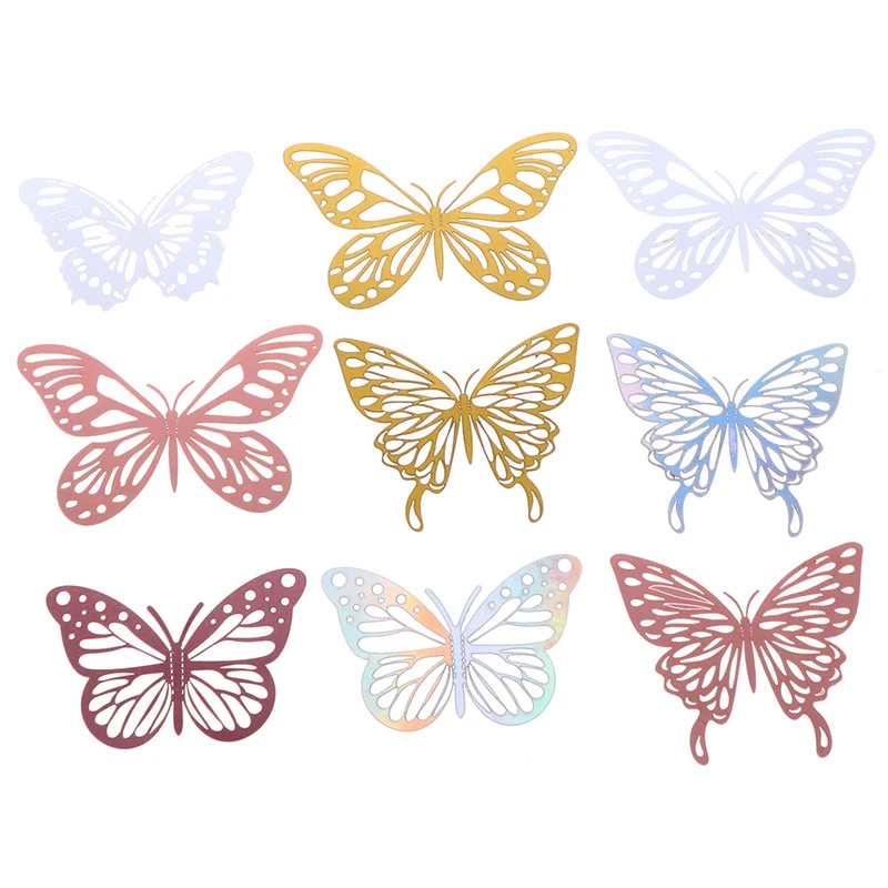 

12pcs 3D Mental Golden Buterfly Wall Stickers Butterfly Decoration Home Living Room Decal Magnet Crafts Holiday Decoration