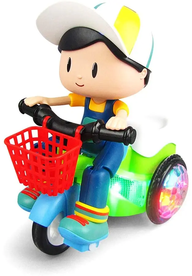 

Children Mini Stunt Car, Electric Tricycle Toy, 360 Degree Rotation Three Wheeled Bicycle with Music Light Effects, Gift for Kid