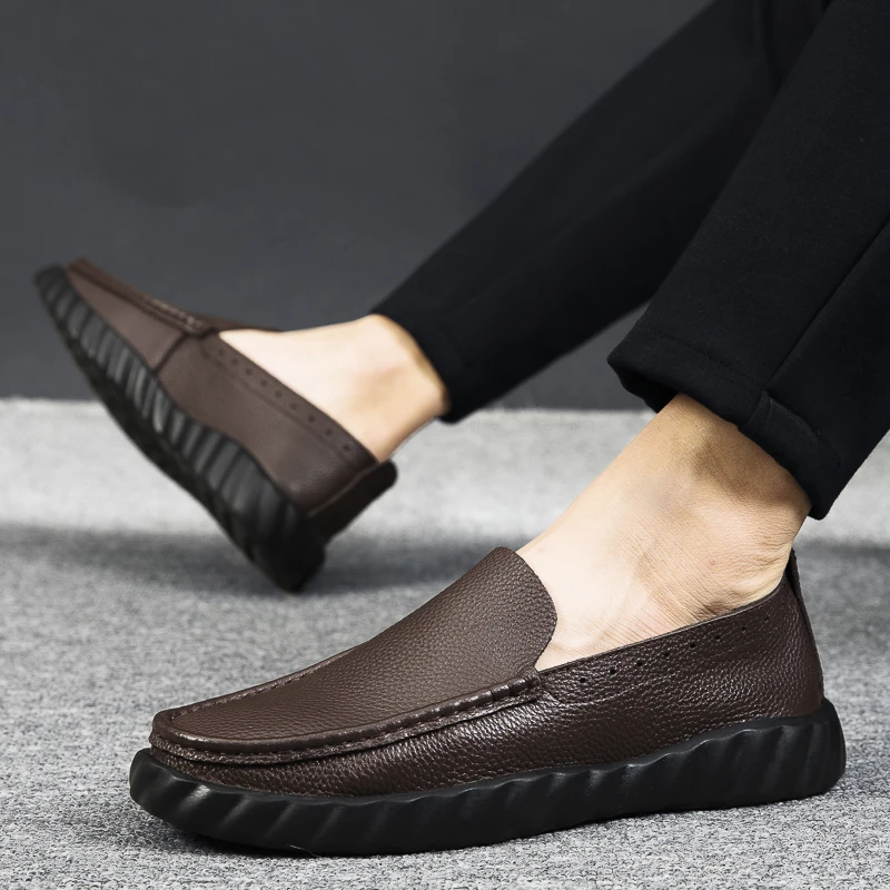 Мужская повседневная обувь из натуральной кожи Роскошные брендовые итальянские