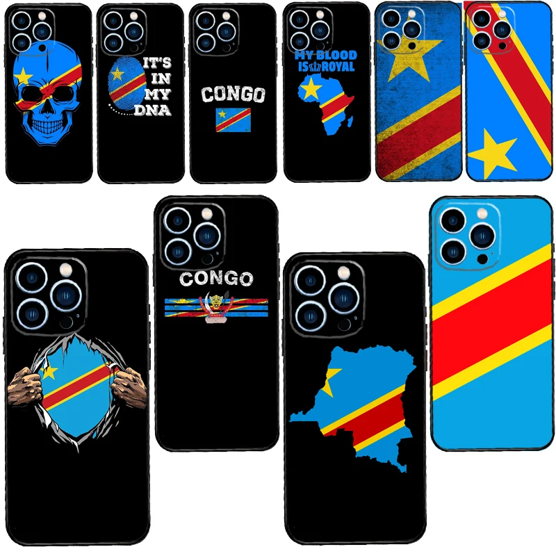 Мягкий чехол из ТПУ с флагом Конго для iPhone 13 12 Mini 11 Pro Max XS 6S 7 8 Plus 5S SE 2020 X XR телефона |