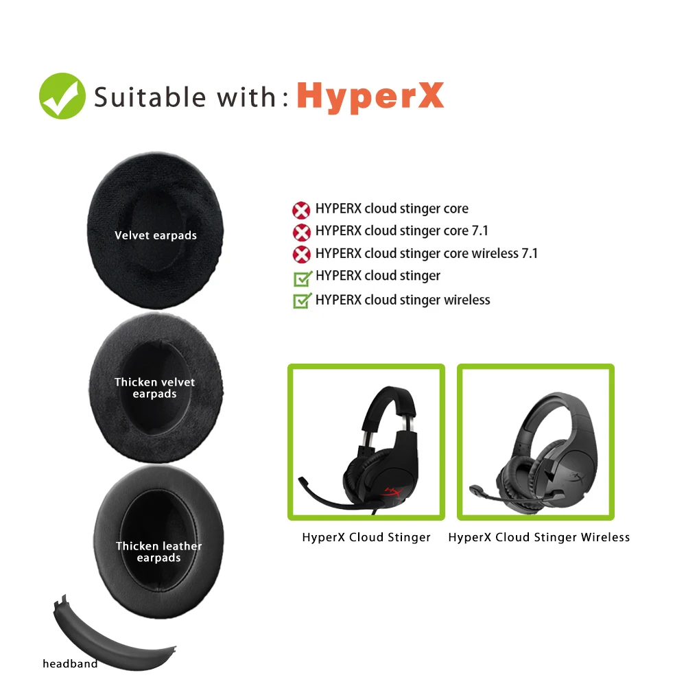 Сменные накладки на наушники NullMini для HyperX Cloud Stinger