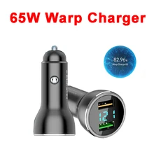 65W Warp Car Charger for OnePlus 9 Pro 9R 8T 20W Dash /30W Warp Fast Charging Adapter for OnePlus 8 Pro 8 1+7T 6T 1+5 6.5A Cable