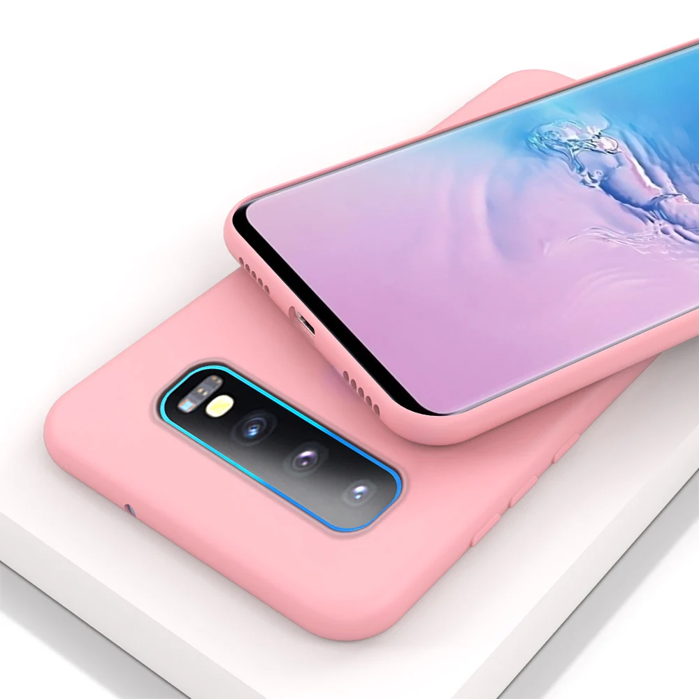 Ультратонкий силиконовый чехол для SAMSUNG Galaxy S10 S9 S8 S11 Plus S10e S11e Note 8 9 10 5G чехол - Цвет: Розовый