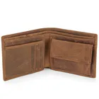 Мужской кошелек из натуральной кожи, винтажный коричневый бумажник из воловьей кожи, держатель для монет, карманные деньги, повседневный черный, высокое качество MS9060