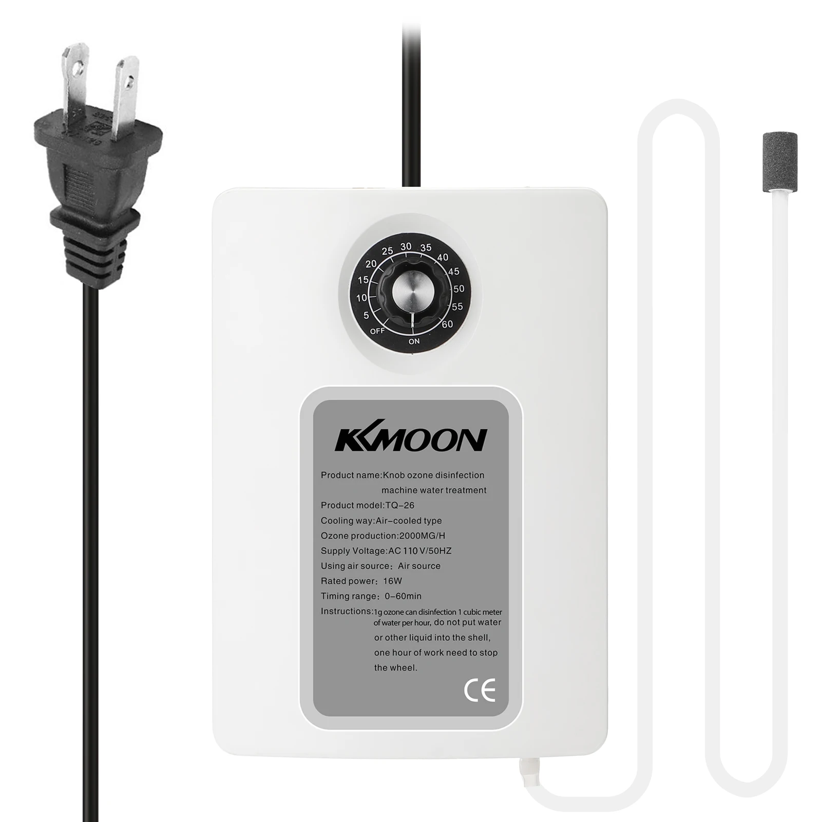 

TQ-26 Портативный активный генератор озона машины очиститель 2000 мг/ч воздуха очиститель воды для овощей и фруктов воды Еда подготовки