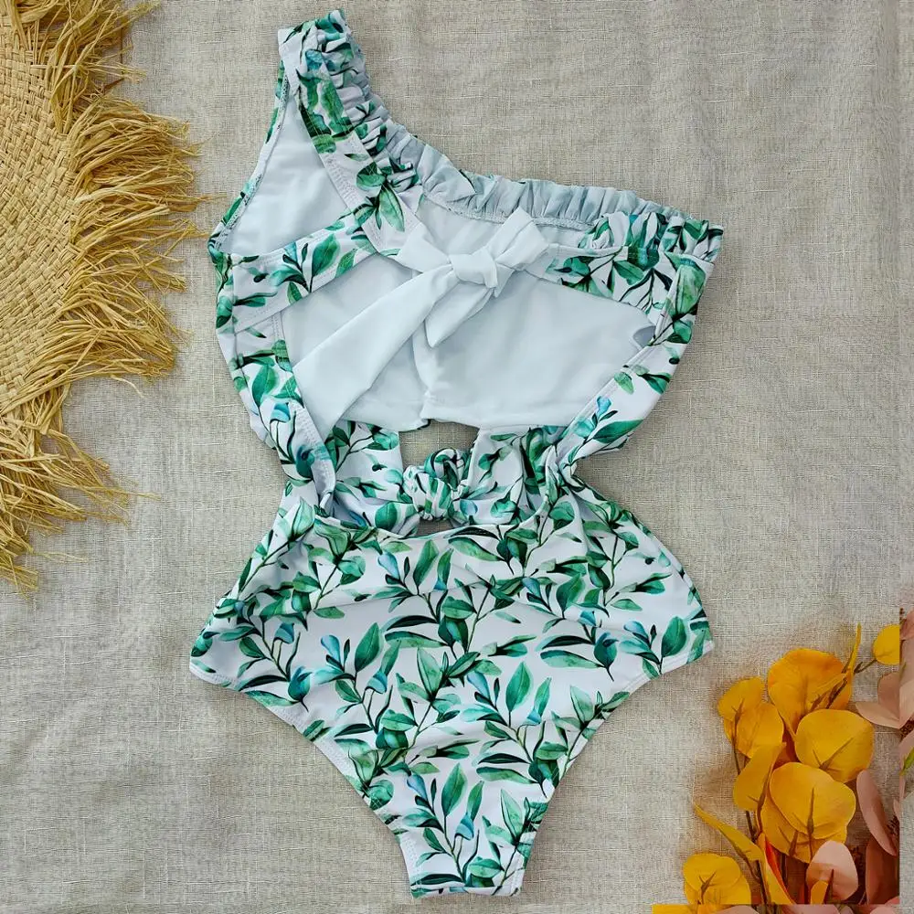 

2021 Print One Piece Swimsuit Push Up Swimwear Women 2020 Backless Bathing Suits Swimsuit Padded Deep V Monokini