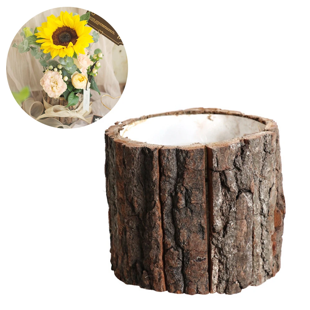 Деревянная ваза для цветов винтажный круглый цветочный держатель декоративный
