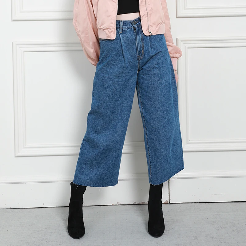 Autumn Winter Women Denim Pant High Waist Loose Comfort 100% Cotton Female Lady Jeans | Женская одежда