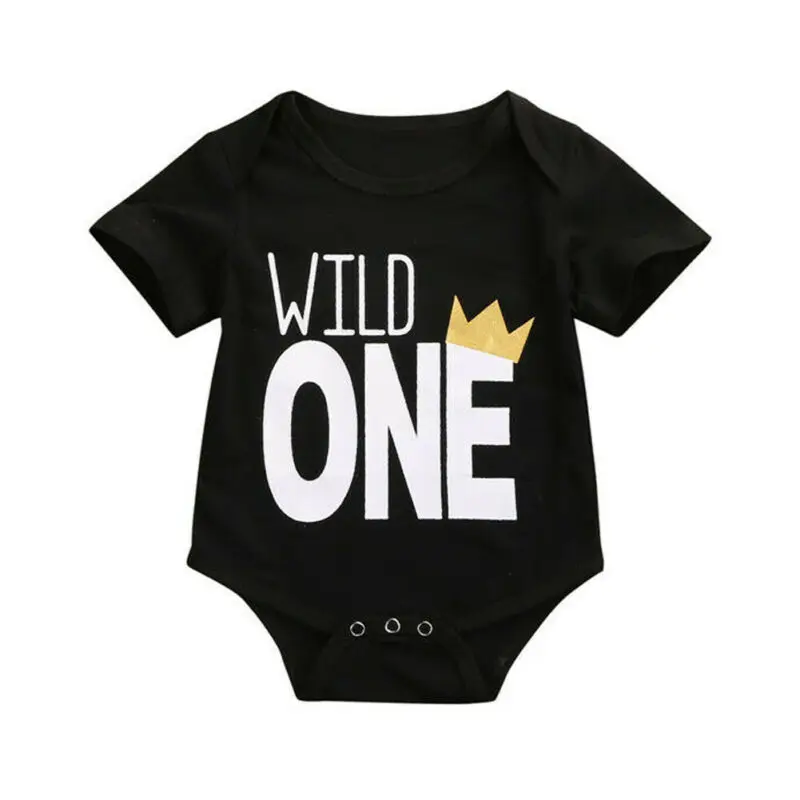 

12-18 Months Baby Boy WILD ONERomper Bodysuit Jumpsuit Playsuit Sunsuit Summer