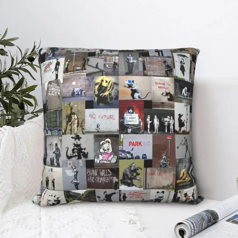 Бэнкси-стрит дневной чехол двухсторонняя печать Лондон поп-арт декоративная