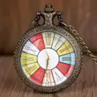 Уникальные разноцветные кварцевые карманные часы с циферблатом, аналоговая Подвеска для мужчин и женщин, резной подарок для карманных часов CF1062