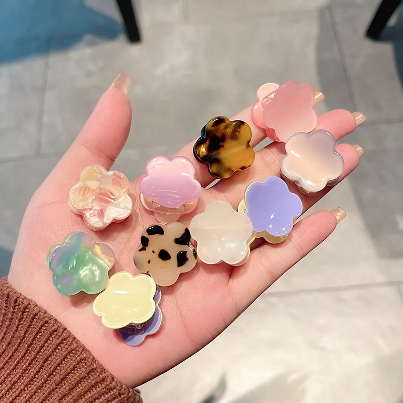 Женские ацетатные Цветочные маленькие шпильки для волос с искусственными