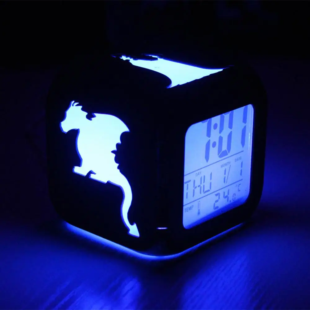 3D летающий дракон светодиодный цифровой будильник с usb портом настольные