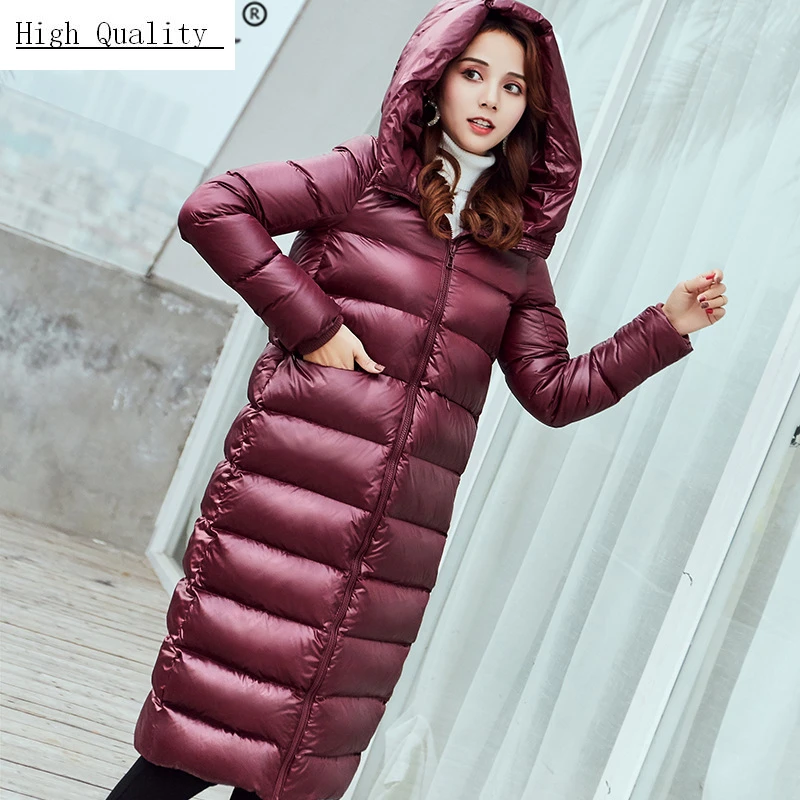 Женский пуховик X Long зимнее пальто женский корейский Повседневный толстый яркий