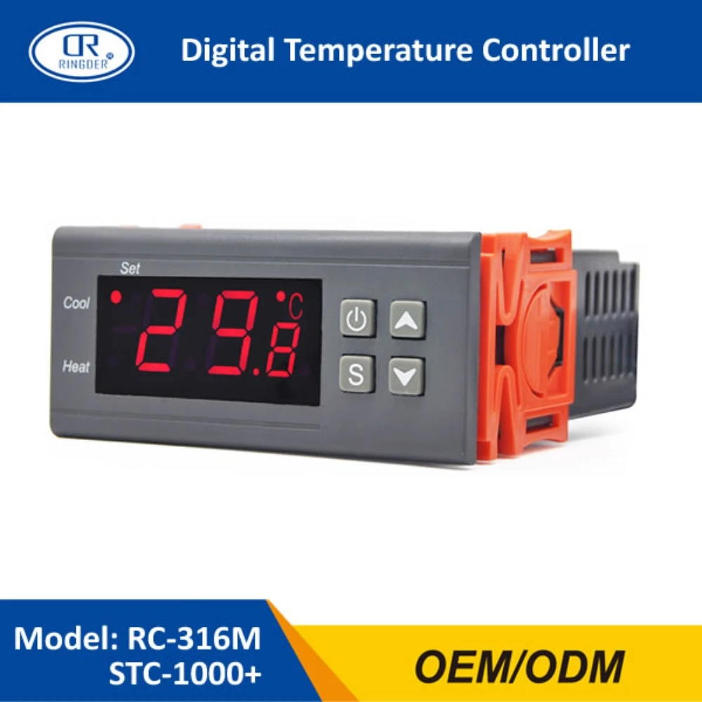 RINGDER RC-316M 24VACDC 16A Cool Heat Auto Switch 2016 New STC-1000+ Upgrade Regulator Thermostat Digital Temperature Controller |