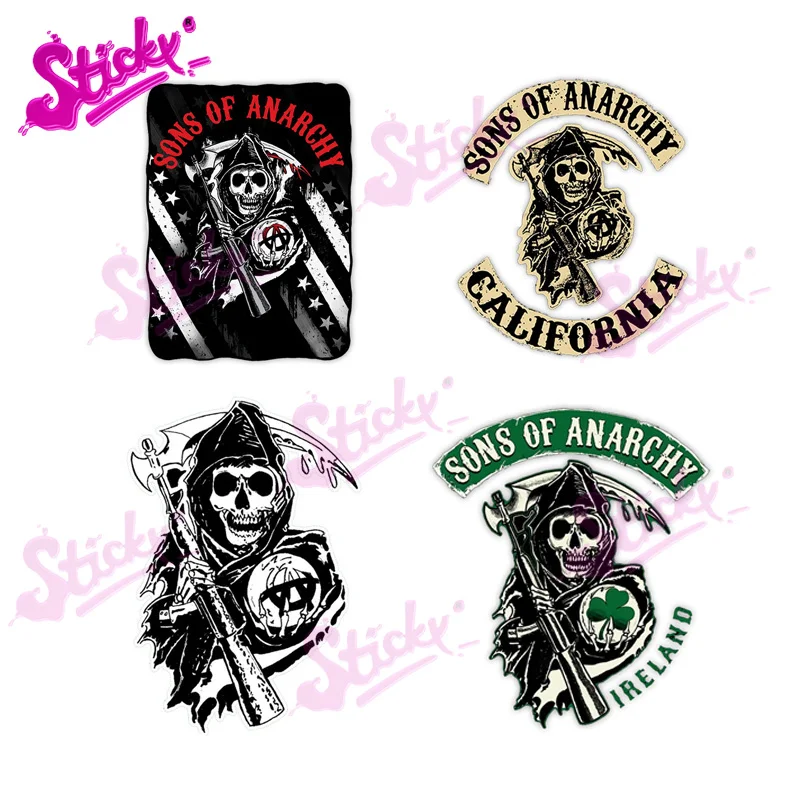 

STICKY Sons Of Anarchy Signs Car Sticker Decal Decor For Bicycle Motorcycle Accessories Laptop Helmet Trunk Wall PVC