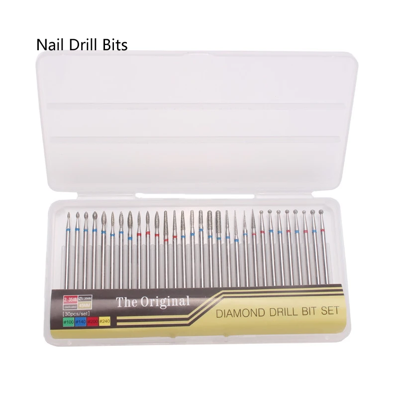 

30Pcs/Set Diamond Milling Cutters For Manicure Rotary Nail Drill Bit Eletric Pedicure Machine Equipment Cuticle Remove Tools