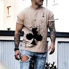 2021 летняя уличная мода, граффити, Мужская Повседневная рубашка с 3D творческим рисунком в виде пик, футболка с коротким рукавом