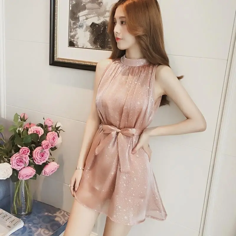 

Summer Beach Maxi Dress Women Sleeveless dress Boho Long Chiffon Dress Ruffles Wrap Casual V-Neck Split Sexy Party Dress Robe