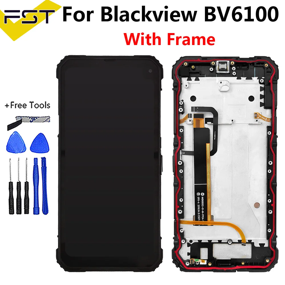 1136x640 новый оригинальный 6,9 дюймовый проверенный сенсорный экран ЖК-дисплей + рамка в сборе для замены для Blackview BV6100 Android 9.0 ЖК-дисплей