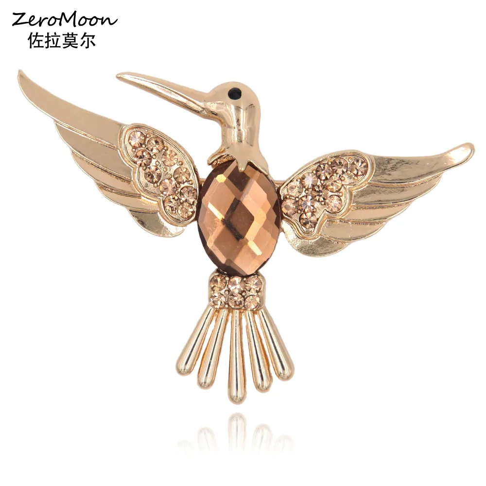 Брошь с кристаллами стразы птица Чайка булавка металлический аксессуар в виде