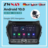 android10 0 4g64gb car gps dvd player multimedia radio for hyundai ix45 santa fe 2014 2018 car gps navigation vedio player dsp