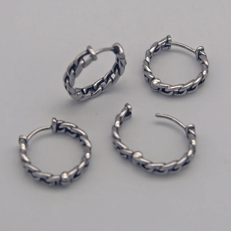 Серьги-кольца мужские из нержавеющей стали в стиле панк | Украшения и аксессуары