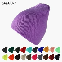 winter unisex female beanies children women fashion knitted cap solid color autumn hat thick warm casual bonnet soft clearance