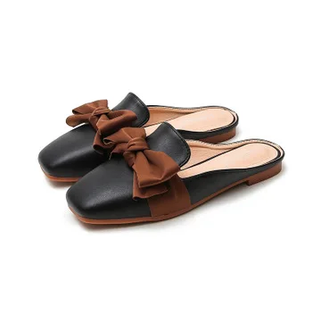 

Flat Shoes Female Womens Slippers Outdoor Slides Loafers Fashion Cover Toe Pantofle Mules Sexy Big Size Luxury 2021 TPR Fabric B