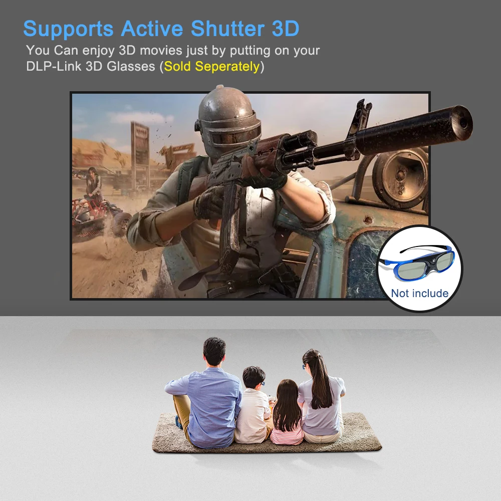 Проектор ThundeaL T616 DLP с активным затвором и поддержкой 3D HD 1080p | Электроника