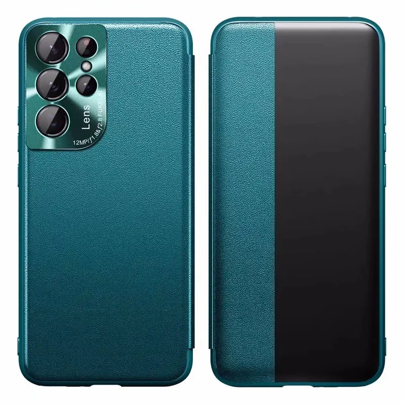 

Флип-чехол Fit Galaxy S21/Galaxy S21 Plus, роскошный тонкий прозрачный кожаный чехол S-View для телефона Samsung Galaxy S21 Ultra