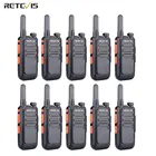 Портативная мини-рация Retevis RT669, 10 шт., портативное радио PMR446, двухстороннее радио-коммуникатор PTT, рация для охоты, отеля PMR