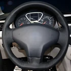 Чехлы на руль из искусственной кожи черного цвета для Citroen Elysee C-Elysee, 2014 г.