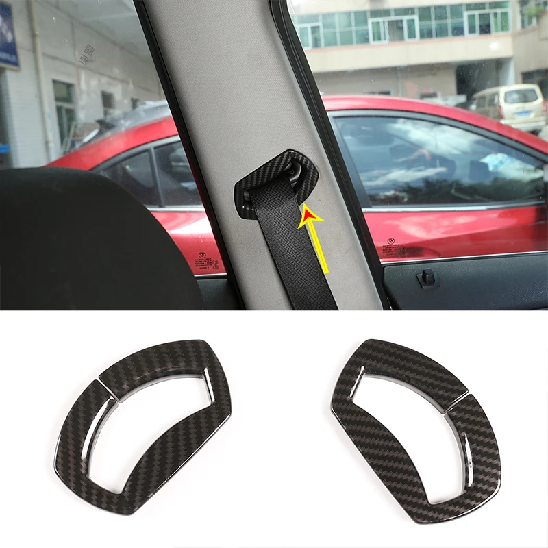 

For 2006-2010 BMW X3 E83 ABS carbon fiber pattern car front seat belt decorative frame cover sticker car interior accessories