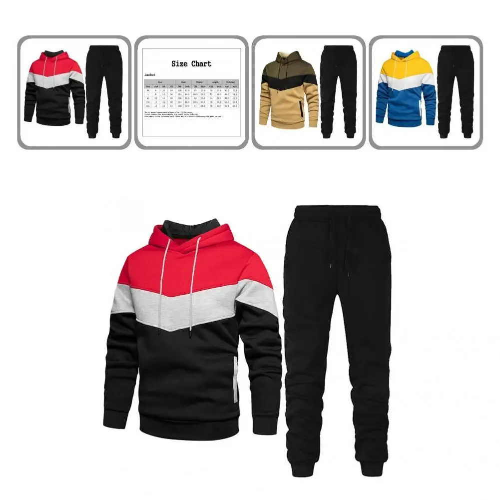 

Thick Two Piece Set Hooded Drawstring Pullover Pants Set for Vacation