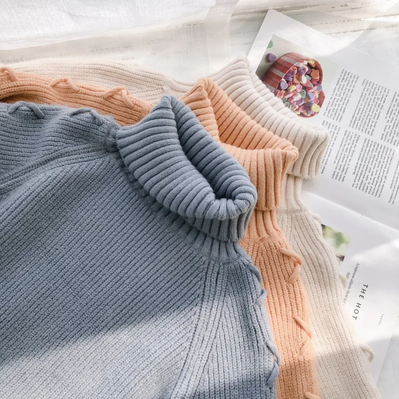 Женский свитер с высоким воротником Зимний пуловер 2019 корейские свитера женская